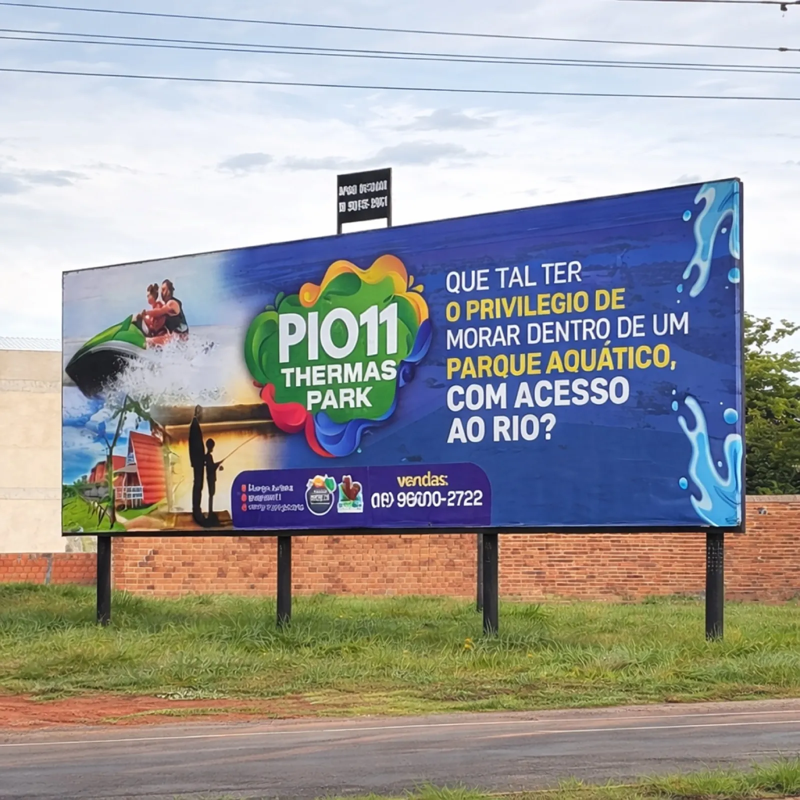 Outdoor 9x3 do loteamento Pio 11 Thermas Park na esquina da Av. João Arruda Brasil com Rua do Fico, Araçatuba