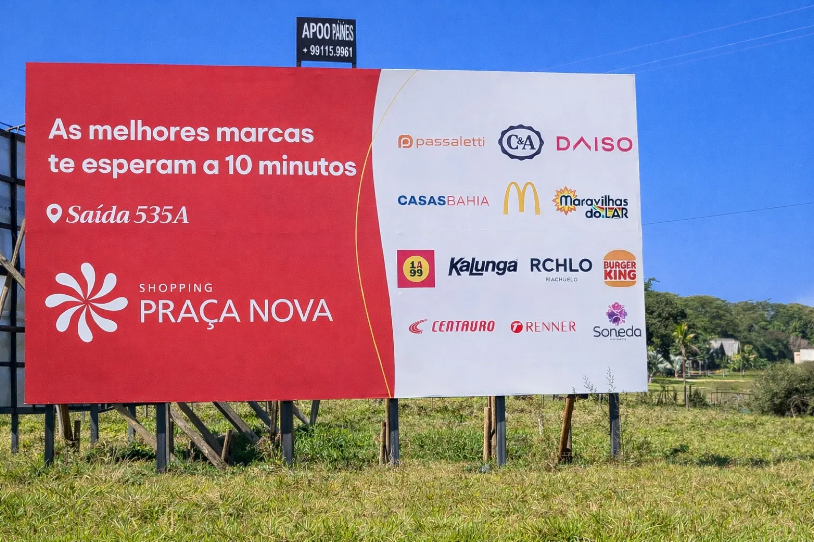 Painel rodoviário 6x12 na Rodovia Marechal Rondon, km 549 — trecho Guararapes
