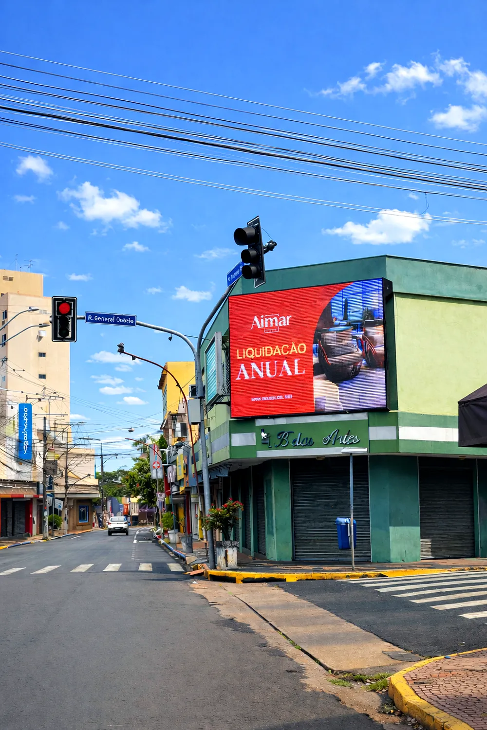 Painel de LED em fachada com comunicação dinâmica